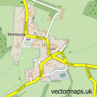 Street map sample of Montacute, Somerset