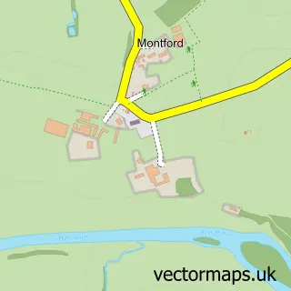 Street map sample of Montford, Shropshire