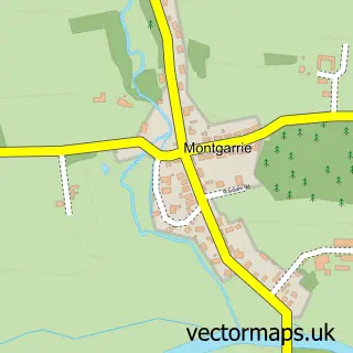 Street map sample of Montgarrie, Aberdeenshire