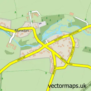 Street map sample of Monxton, Hampshire