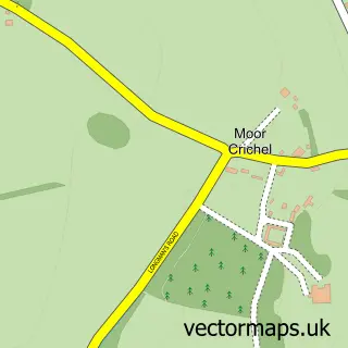 Street map sample of Moor Crichel, Dorset