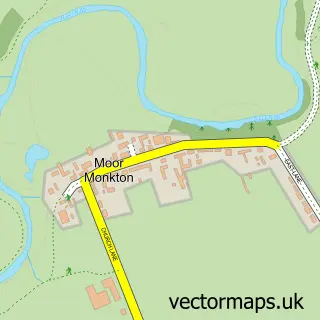Street map sample of Moor Monkton, North Yorkshire