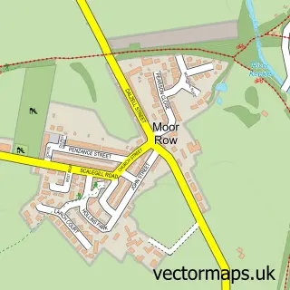 Street map sample of Moor Row, Cumbria