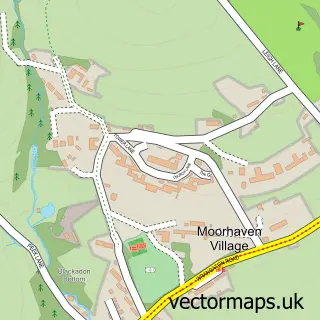 Street map sample of Moorhaven Village, Devon