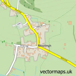 Street map sample of Moorlinch, Somerset