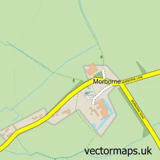Street map sample of Morborne, Cambridgeshire