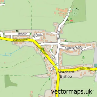Street map sample of Morchard Bishop, Devon