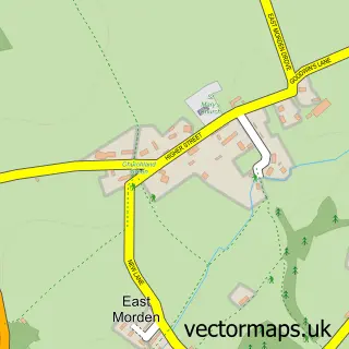 Street map sample of Morden, Dorset