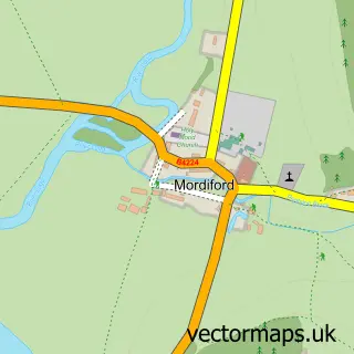 Street map sample of Mordiford, Herefordshire