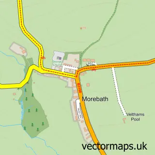 Street map sample of Morebath, Devon