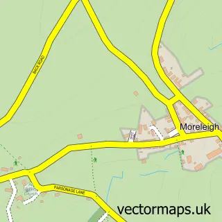 Street map sample of Moreleigh, Devon