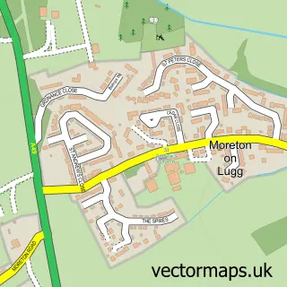 Street map sample of Moreton on Lugg, Herefordshire