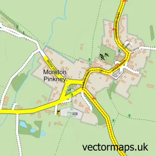 Street map sample of Moreton Pinkney, Northamptonshire