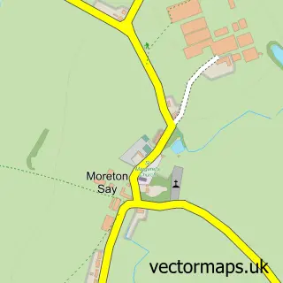 Street map sample of Moreton Say, Shropshire