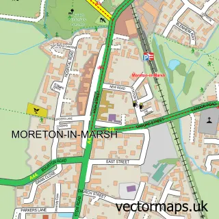 Street map sample of Moreton-in-Marsh, Gloucestershire