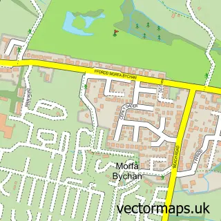 Street map sample of Morfa Bychan, Gwynedd