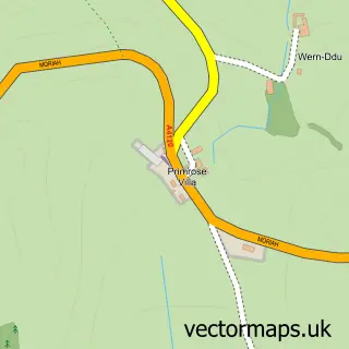 Street map sample of Moriah, Dyfed