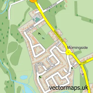 Street map sample of Morningside, Lanarkshire