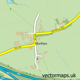 Street map sample of Morthen, South Yorkshire