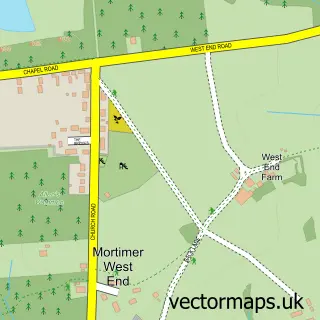 Street map sample of Mortimer West End, Hampshire