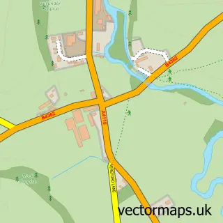Street map sample of Mortimers Cross, Herefordshire