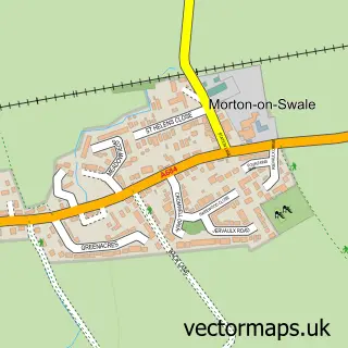 Street map sample of Morton-on-Swale, North Yorkshire