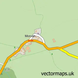 Street map sample of Morvah, Cornwall