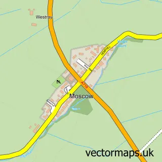 Street map sample of Moscow, Ayrshire and Arran