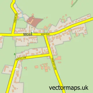 Street map sample of Moss, South Yorkshire