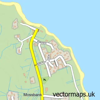 Street map sample of Mossbank, Shetland