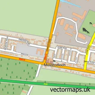 Street map sample of Mosstodloch, Moray