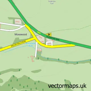 Street map sample of Mosswood, Northumberland
