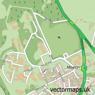 Street map sample of Moston, Cheshire
