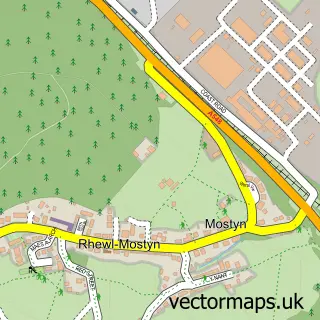 Street map sample of Mostyn, Clwyd