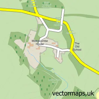 Street map sample of Mothecombe, Devon