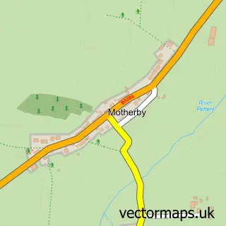 Street map sample of Motherby, Cumbria