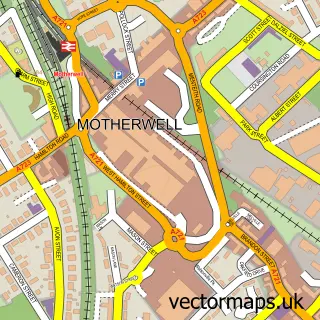 Street map sample of Motherwell, Lanarkshire