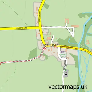 Street map sample of Mottisfont, Hampshire