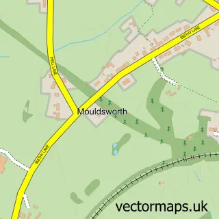 Street map sample of Mouldsworth, Cheshire