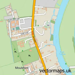 Street map sample of Moulsford, Oxfordshire