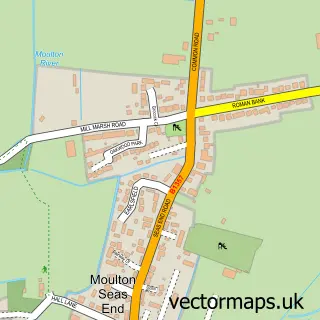 Street map sample of Moulton Seas End, Lincolnshire