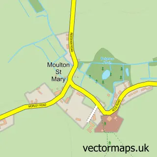 Street map sample of Moulton St Mary, Norfolk