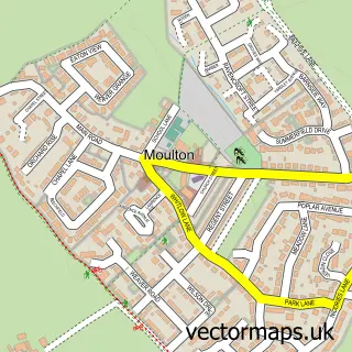 Street map sample of Moulton, Cheshire