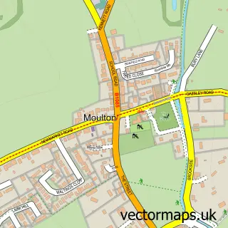 Street map sample of Moulton, Suffolk