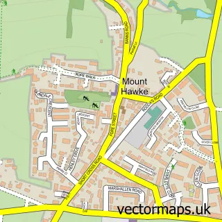 Street map sample of Mount Hawke, Cornwall