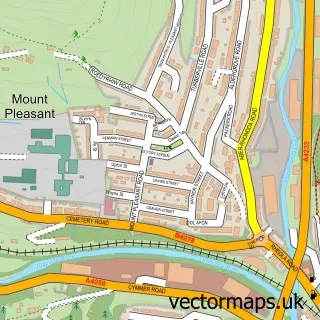 Street map sample of Mount Pleasant, Mid Glamorgan