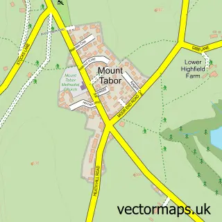 Street map sample of Mount Tabor, West Yorkshire