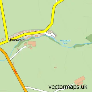 Street map sample of Mouswald, Dumfries