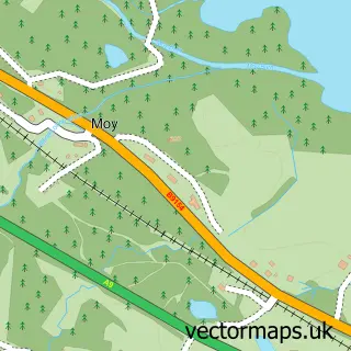 Street map sample of Moy, Inverness