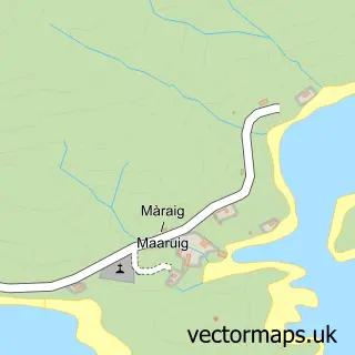 Street map sample of Màraig, Western Isles
